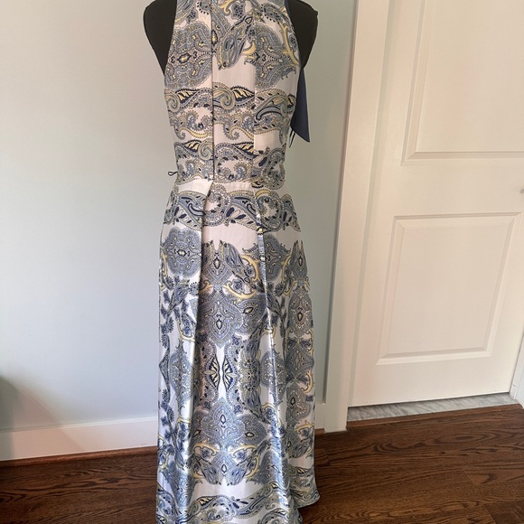 Mango Blue and White Paisley Maxi Dress - Picture 4 of 6